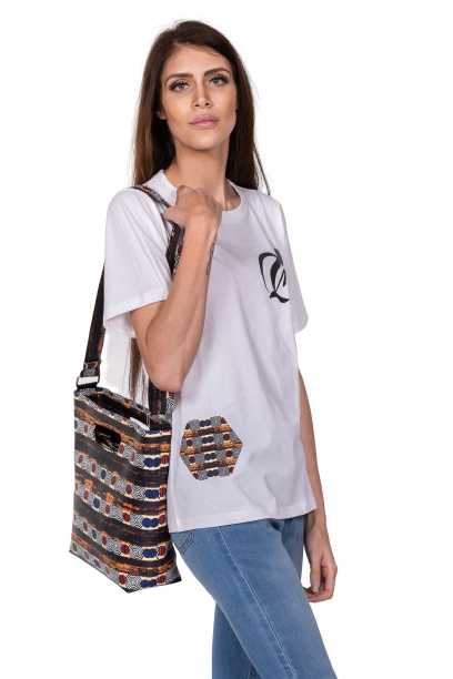 Mgomba print leather handbag