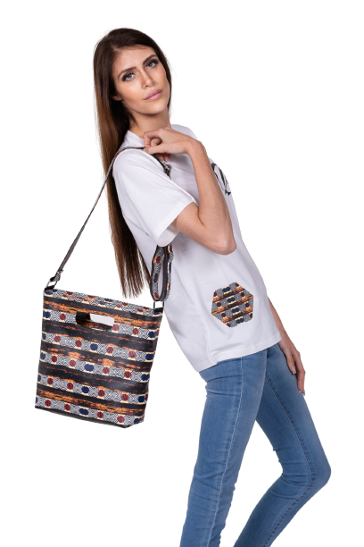 Mgomba print leather handbag
