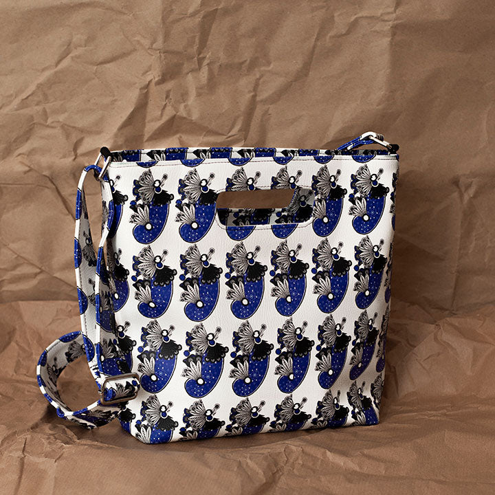 Natisha print leather handbag