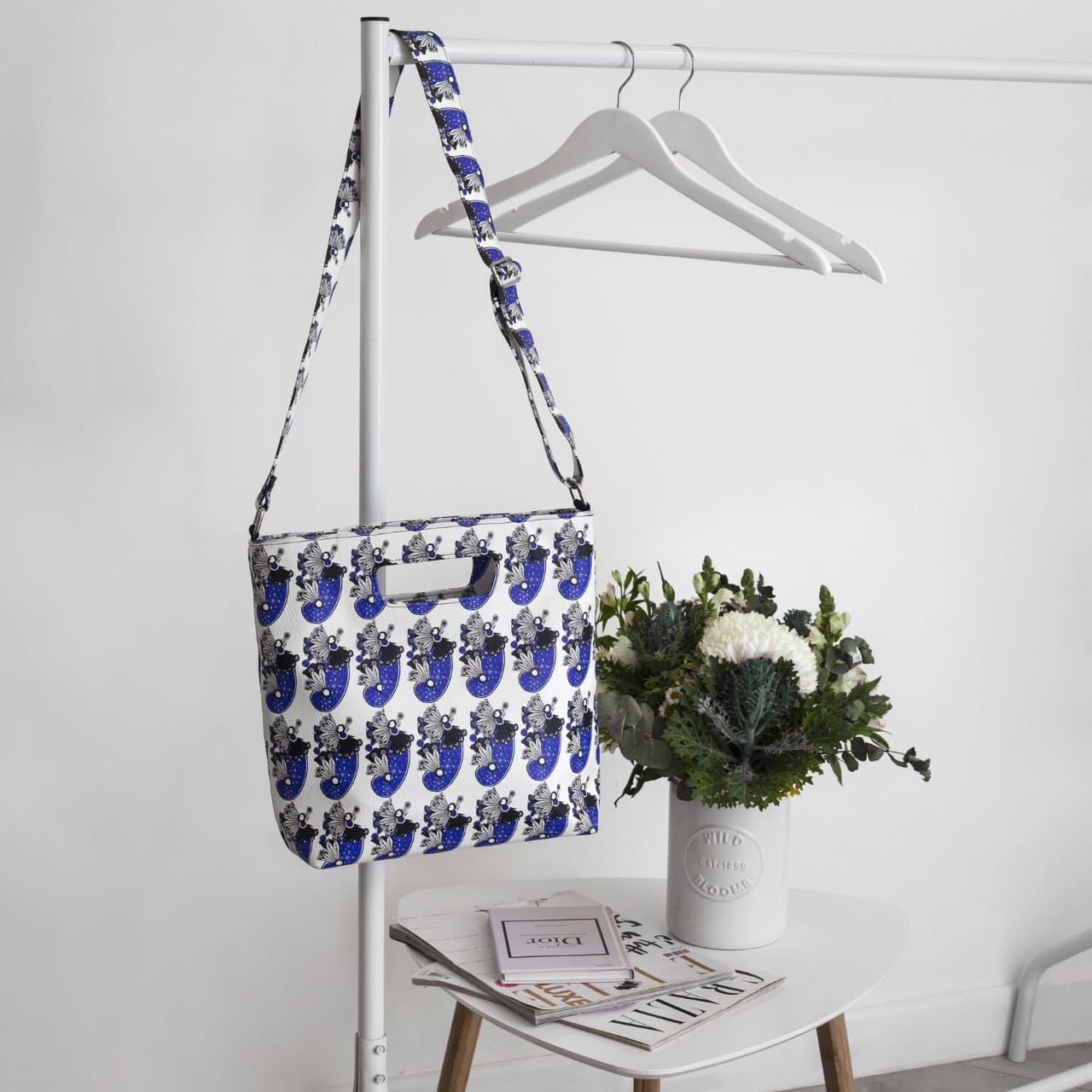 Natisha print leather handbag