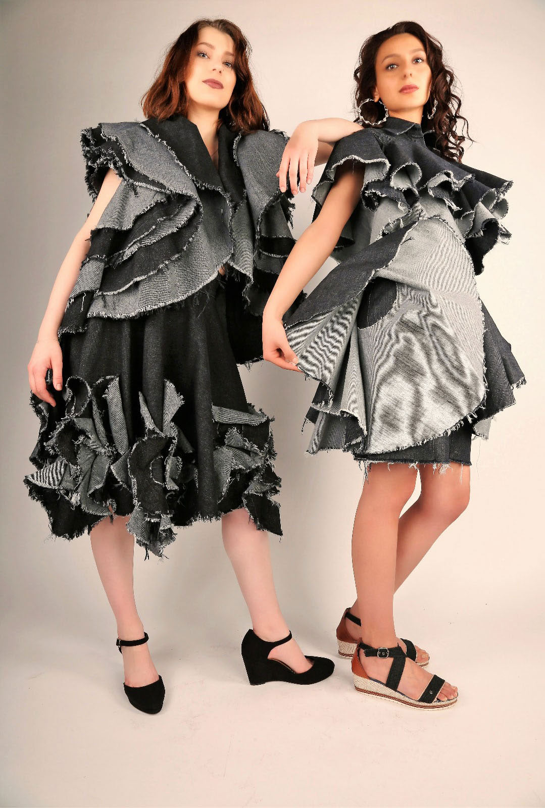 Mazima black Denim skirt & blouse