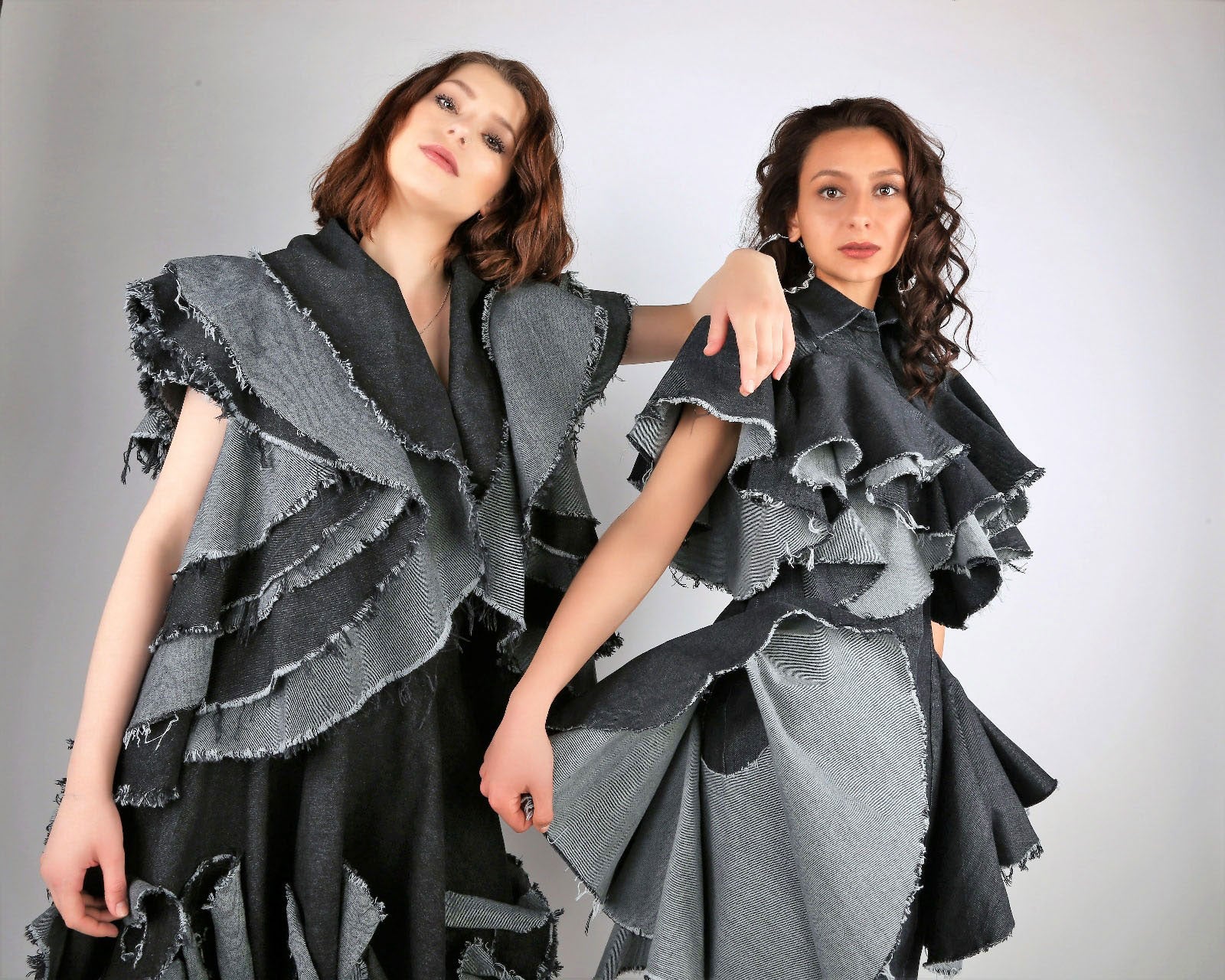 Mazima black Denim skirt & blouse