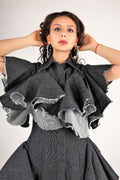 Geza black denim dress