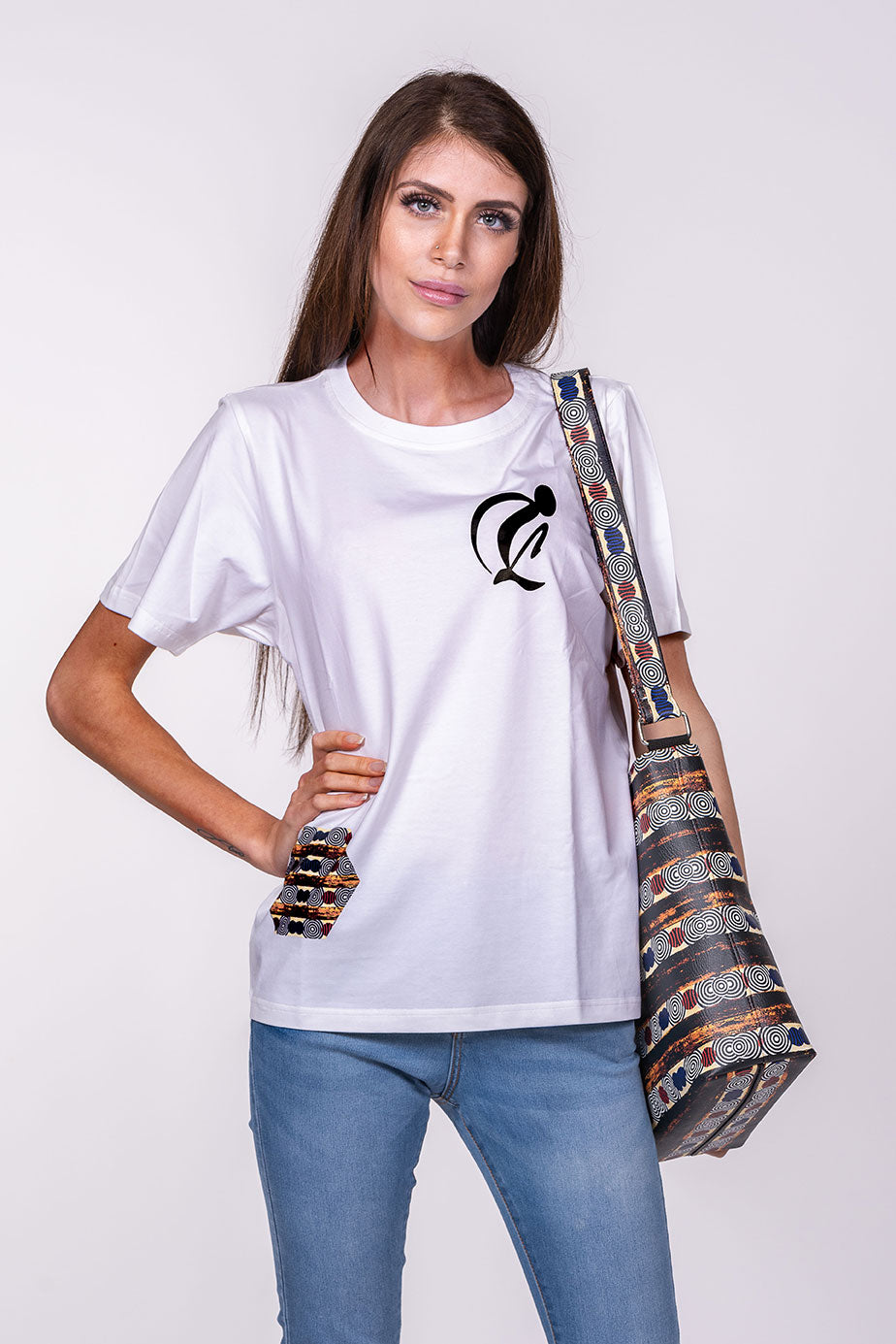 Mgomba print leather handbag